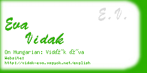 eva vidak business card